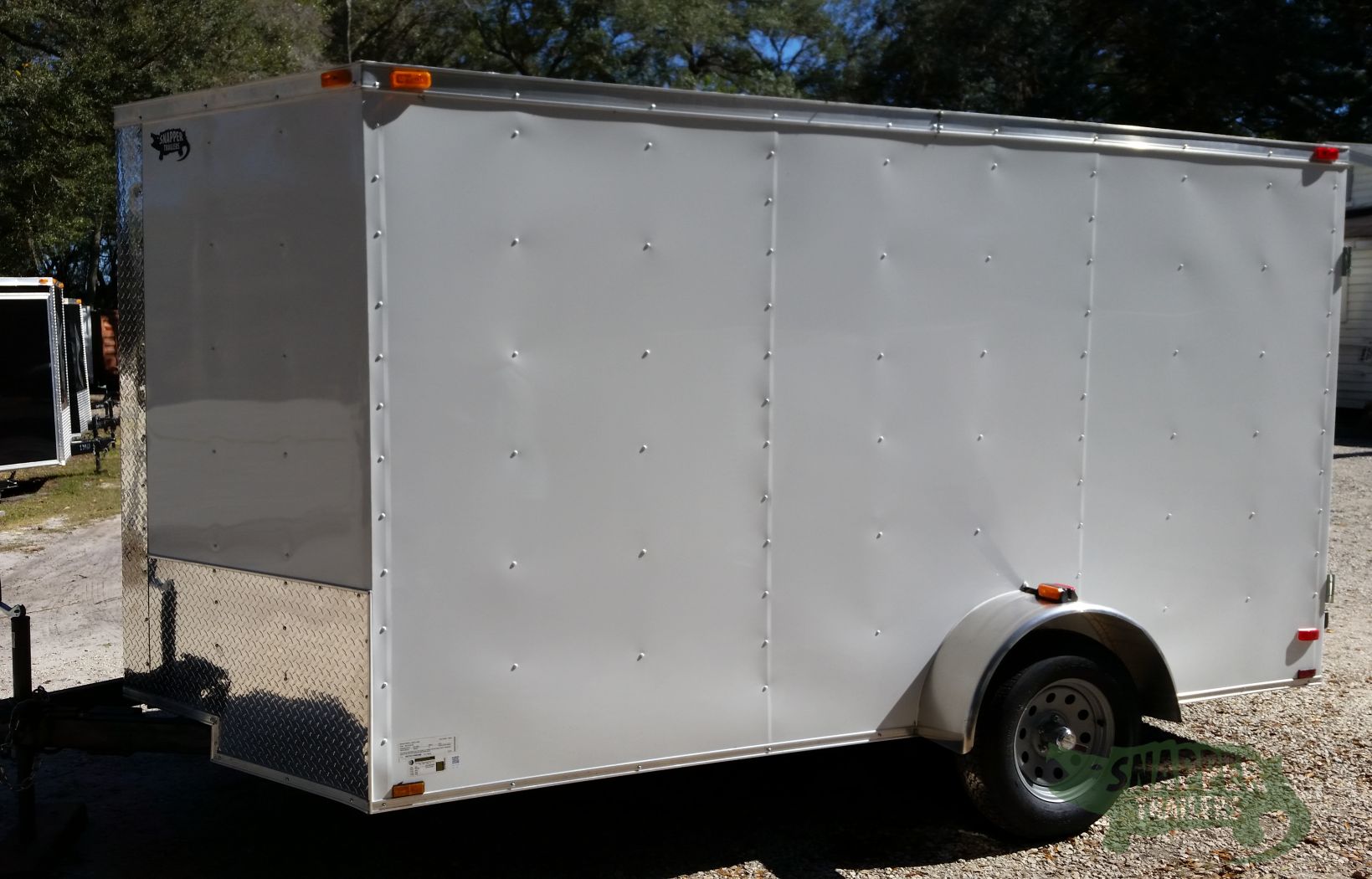 Quality Cargo 7x12 SA Trailer - White, Barn Doors, Side Door, Brakes, Extra Height - Image 4