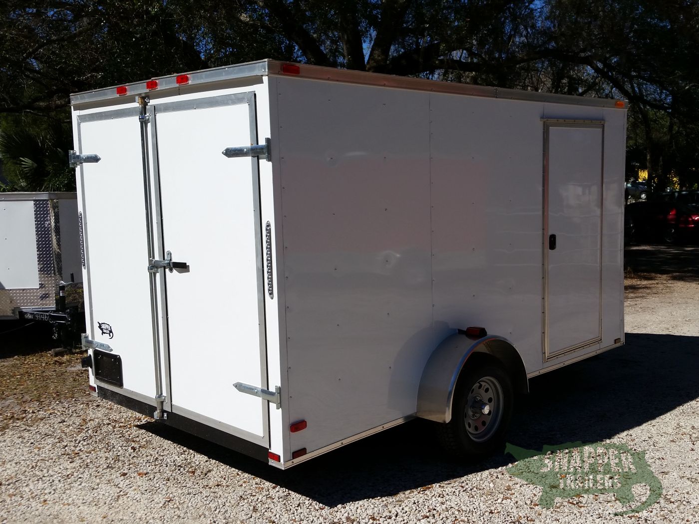 Quality Cargo 7x12 SA Trailer - White, Barn Doors, Side Door, Brakes, Extra Height - Image 10