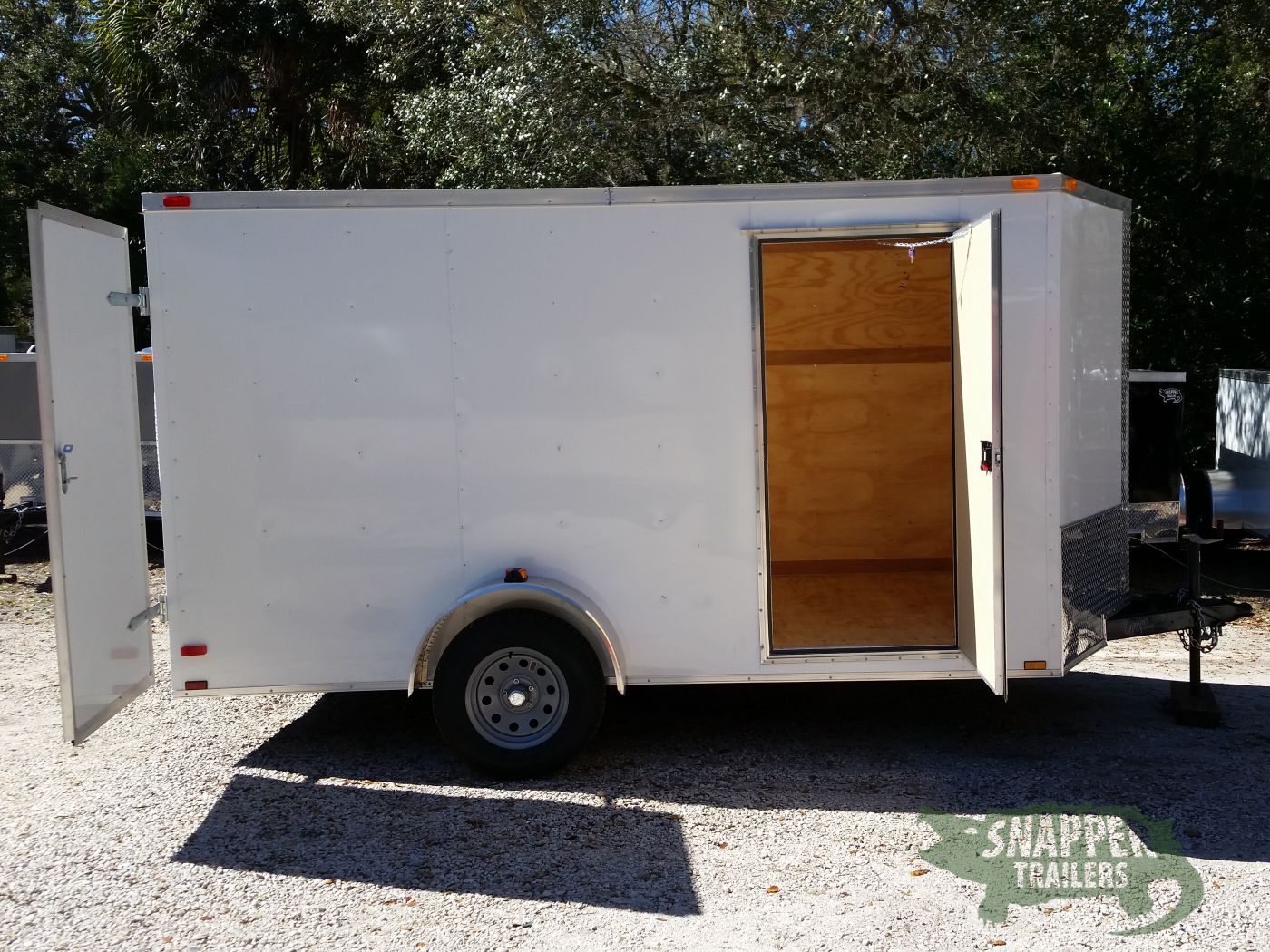 Quality Cargo 7x12 SA Trailer - White, Barn Doors, Side Door, Brakes, Extra Height - Image 11