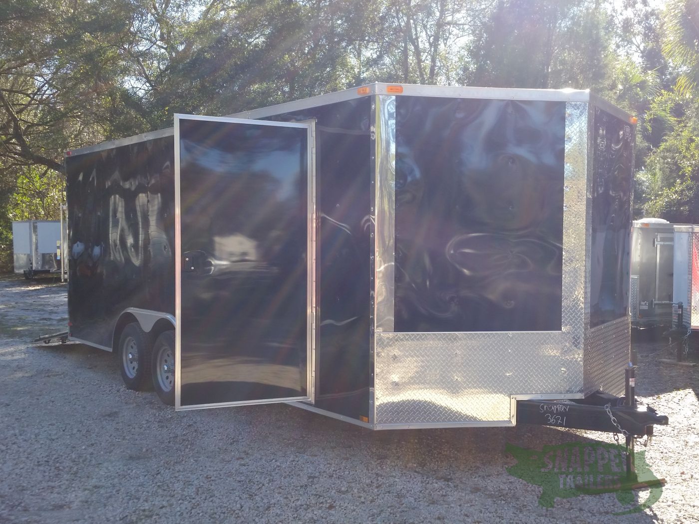 Quality Cargo 8.5x20 TA Trailer - Black, Ramp, Side Door, and D-Rings - Image 12