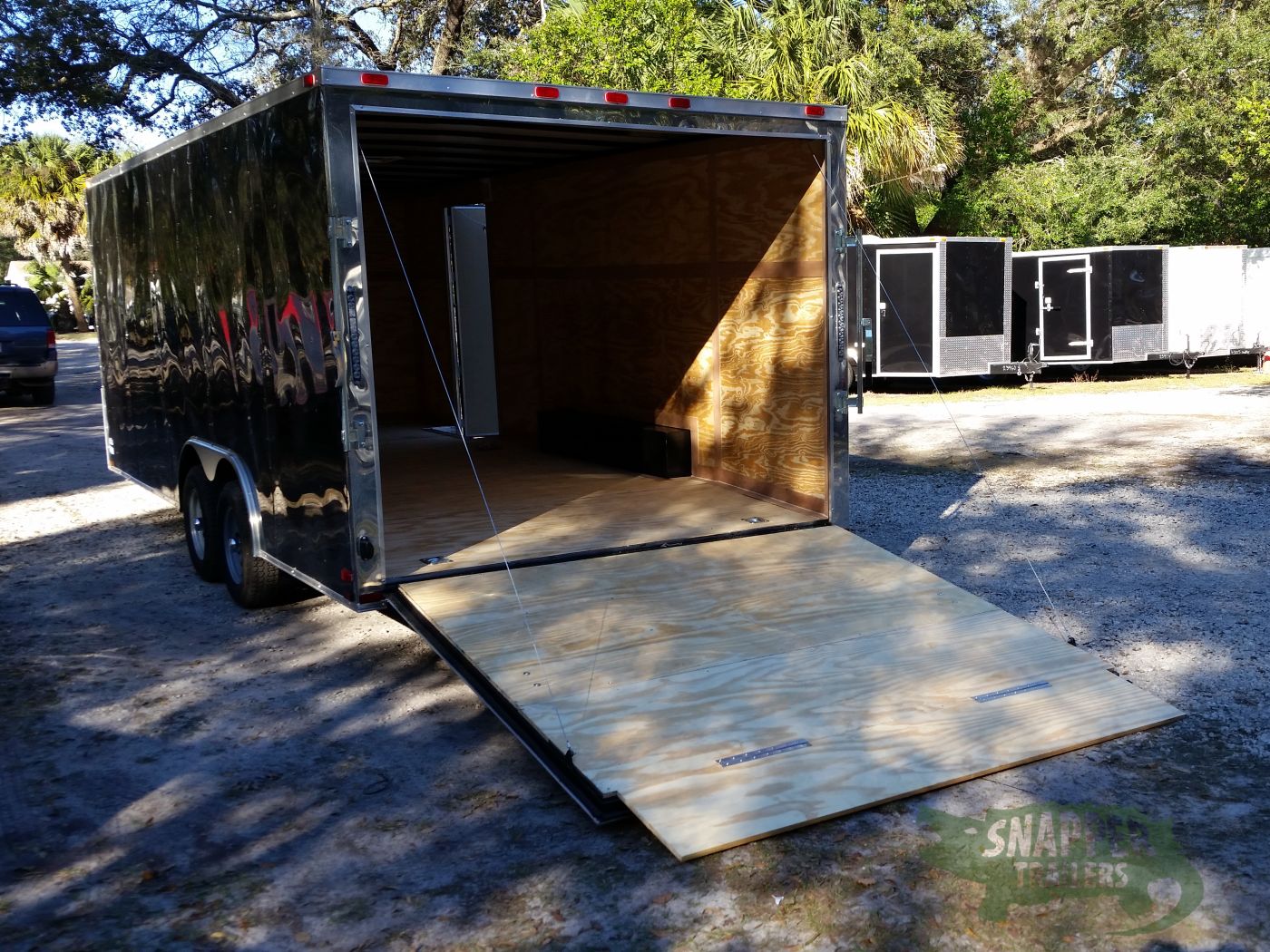 Quality Cargo 8.5x20 TA Trailer - Black, Ramp, Side Door, and D-Rings - Image 4