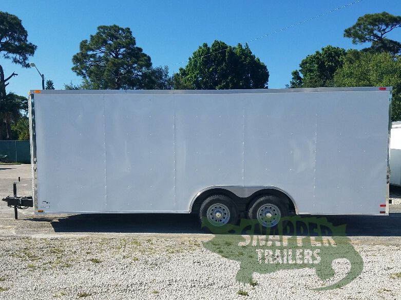 Quality Cargo 8.5x20 TA Trailer - White, Ramp, Side Door, D-Rings, 5K Axles, and Radials - Image 3