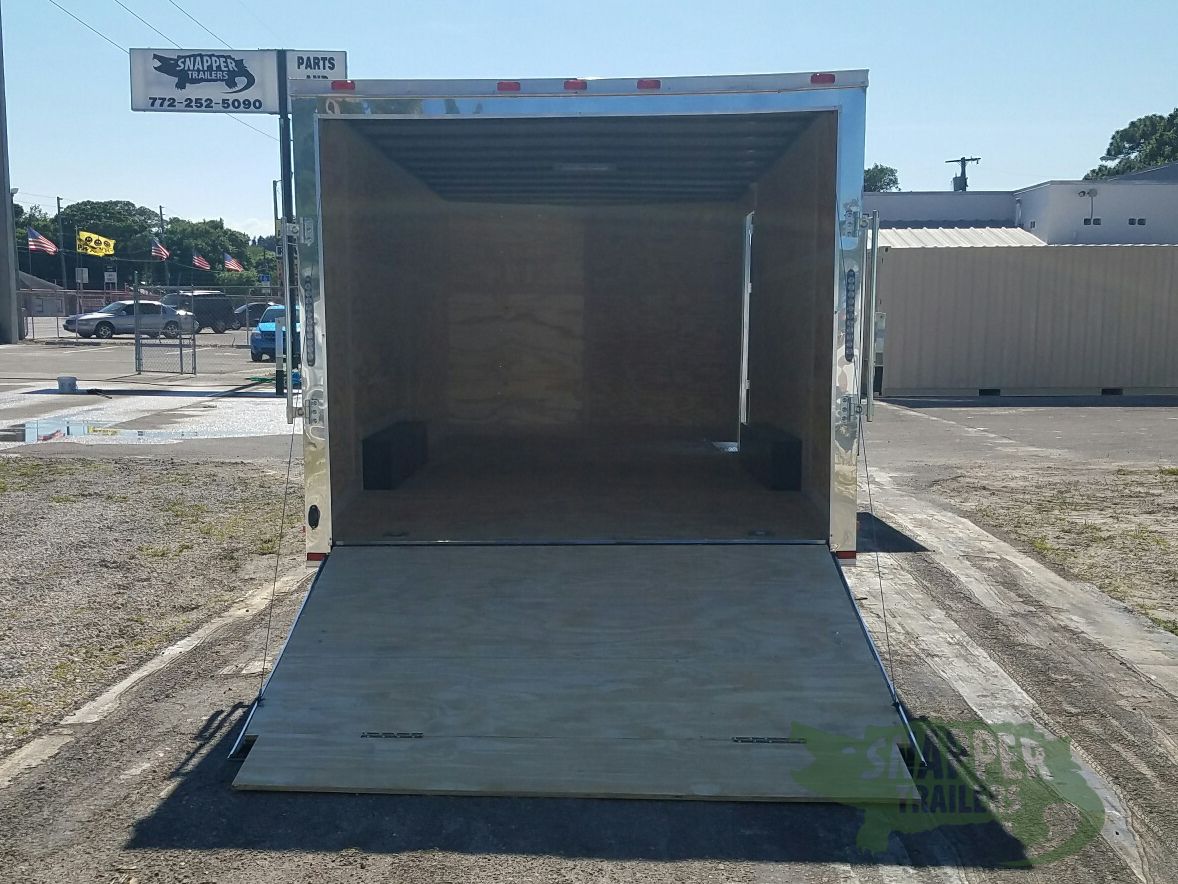 Quality Cargo 8.5x20 TA Trailer - White, Ramp, Side Door, D-Rings, 5K Axles, and Radials - Image 6