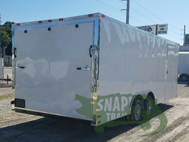 Quality Cargo 8.5x20 TA Trailer - White, Ramp, Side Door, D-Rings, 5K Axles, and Radials - Image 9