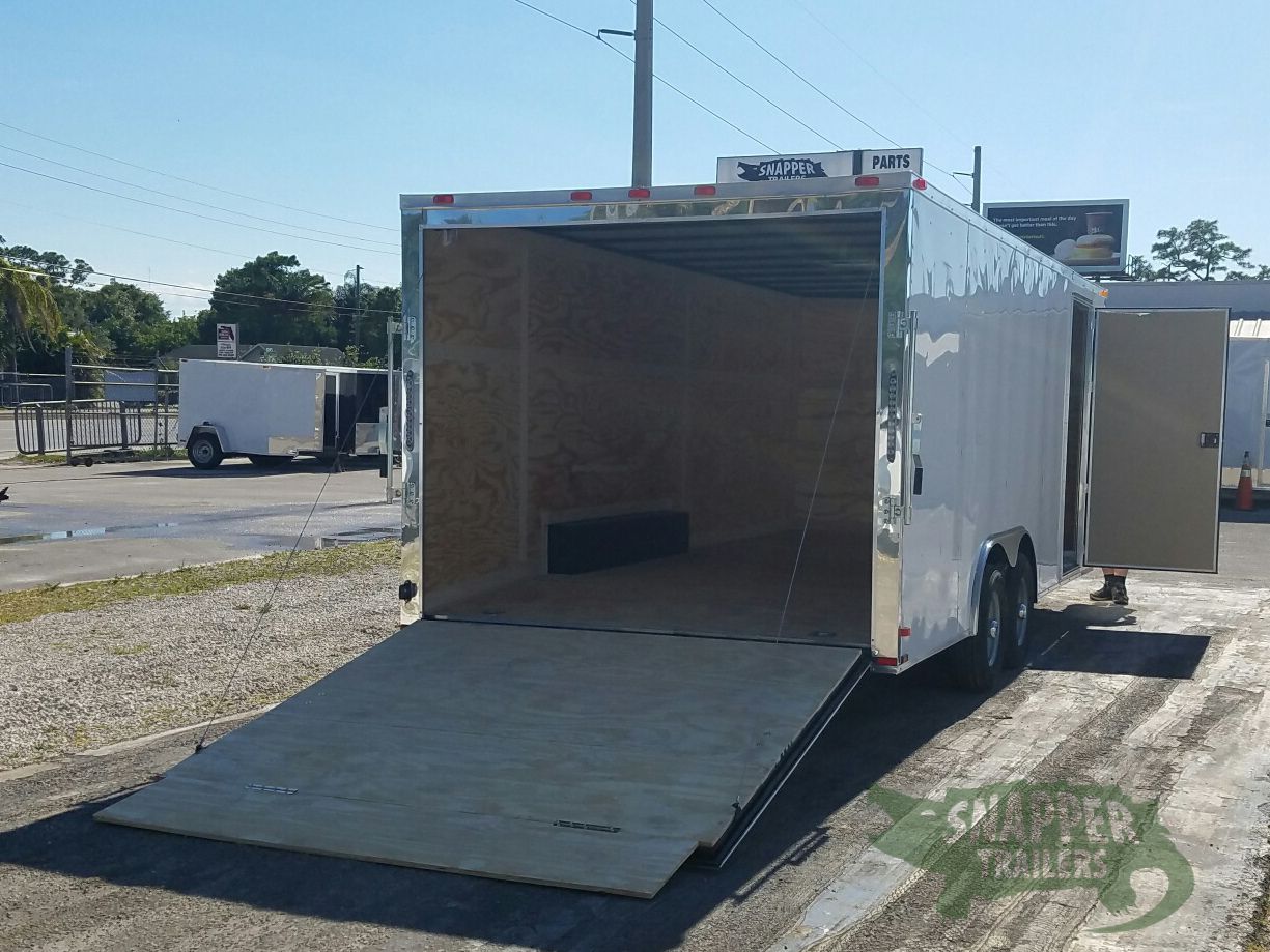 Quality Cargo 8.5x20 TA Trailer - White, Ramp, Side Door, D-Rings, 5K Axles, and Radials - Image 8