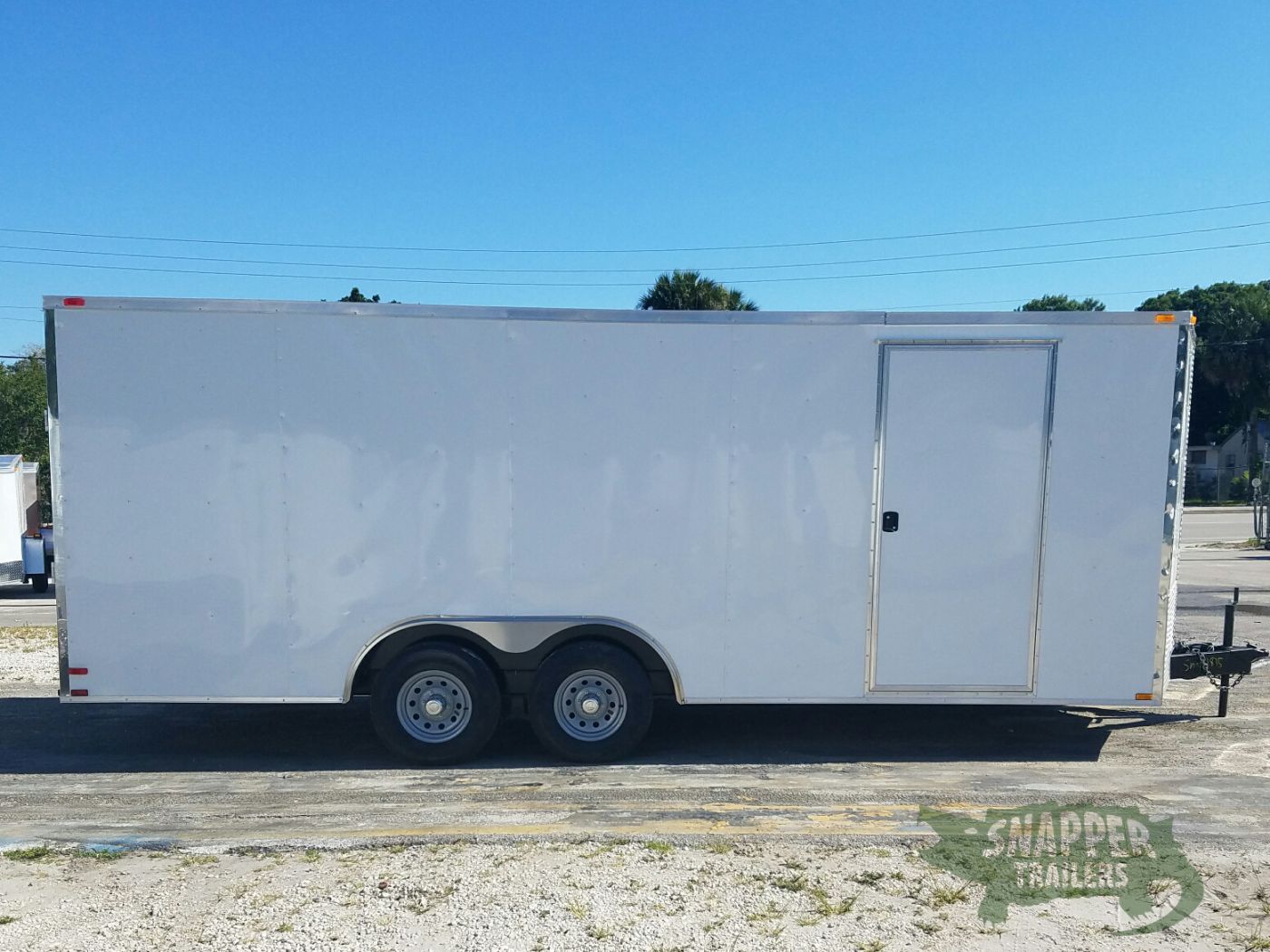 Quality Cargo 8.5x20 TA Trailer - White, Ramp, Side Door, D-Rings, 5K Axles, and Radials