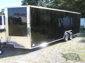 Alternative view of Quality Cargo 8.5x24 TA Trailer - Black, Ramp, Side Door, D-Rings, and 5K Axles