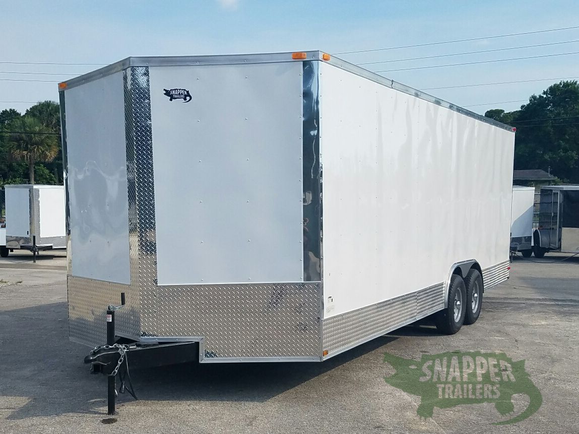Quality Cargo 8.5x24 TA Trailer - White, Ramp, Side Door, D-Rings, 5K Axles, Extra Height - Image 2