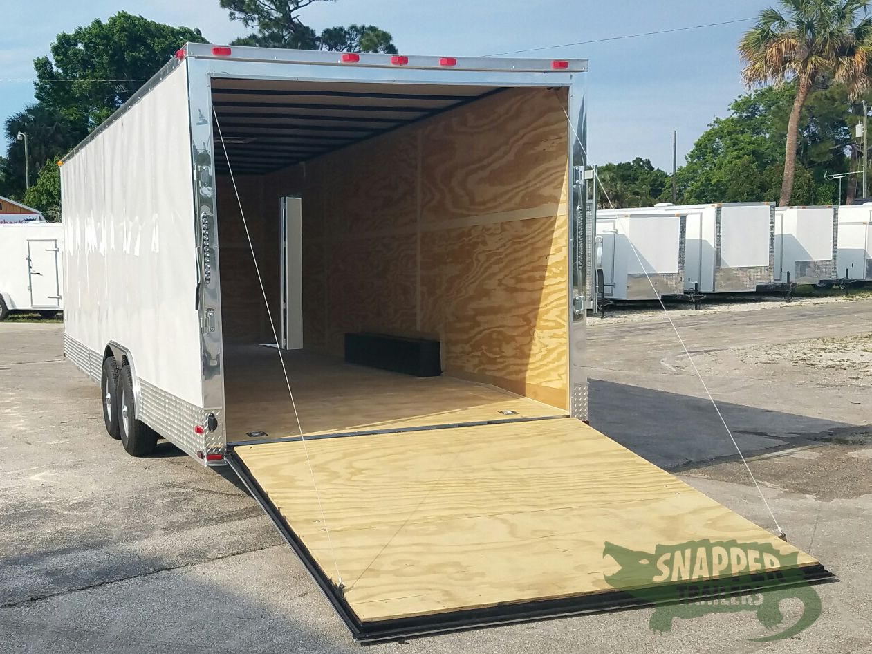Quality Cargo 8.5x24 TA Trailer - White, Ramp, Side Door, D-Rings, 5K Axles, Extra Height - Image 4