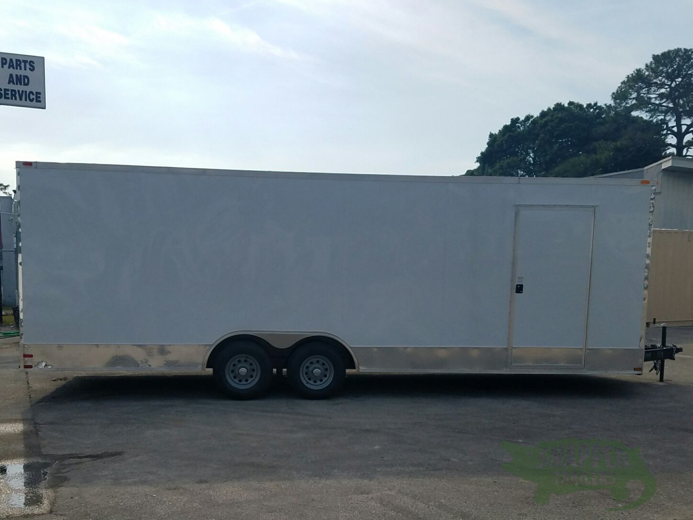 Quality Cargo 8.5x24 TA Trailer - White, Ramp, Side Door, D-Rings, 5K Axles, Extra Height