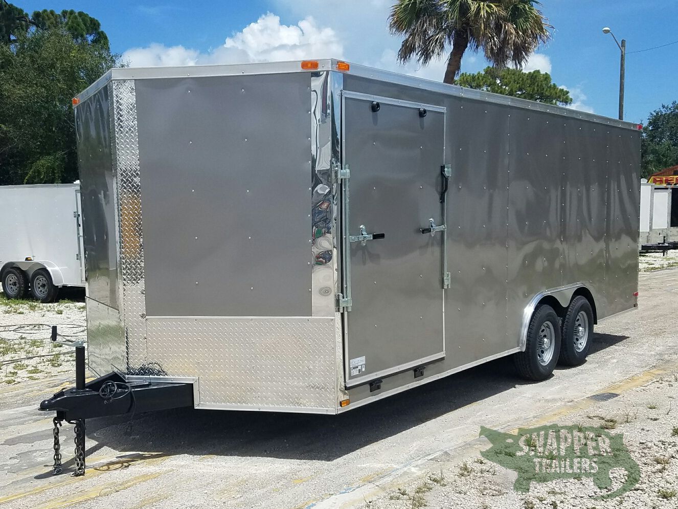 Quality Cargo 8.5x20 TA Trailer - Pewter, Ramp, Side Door, D-Rings, 5K Axles, Radials, Side Ramp - Image 3