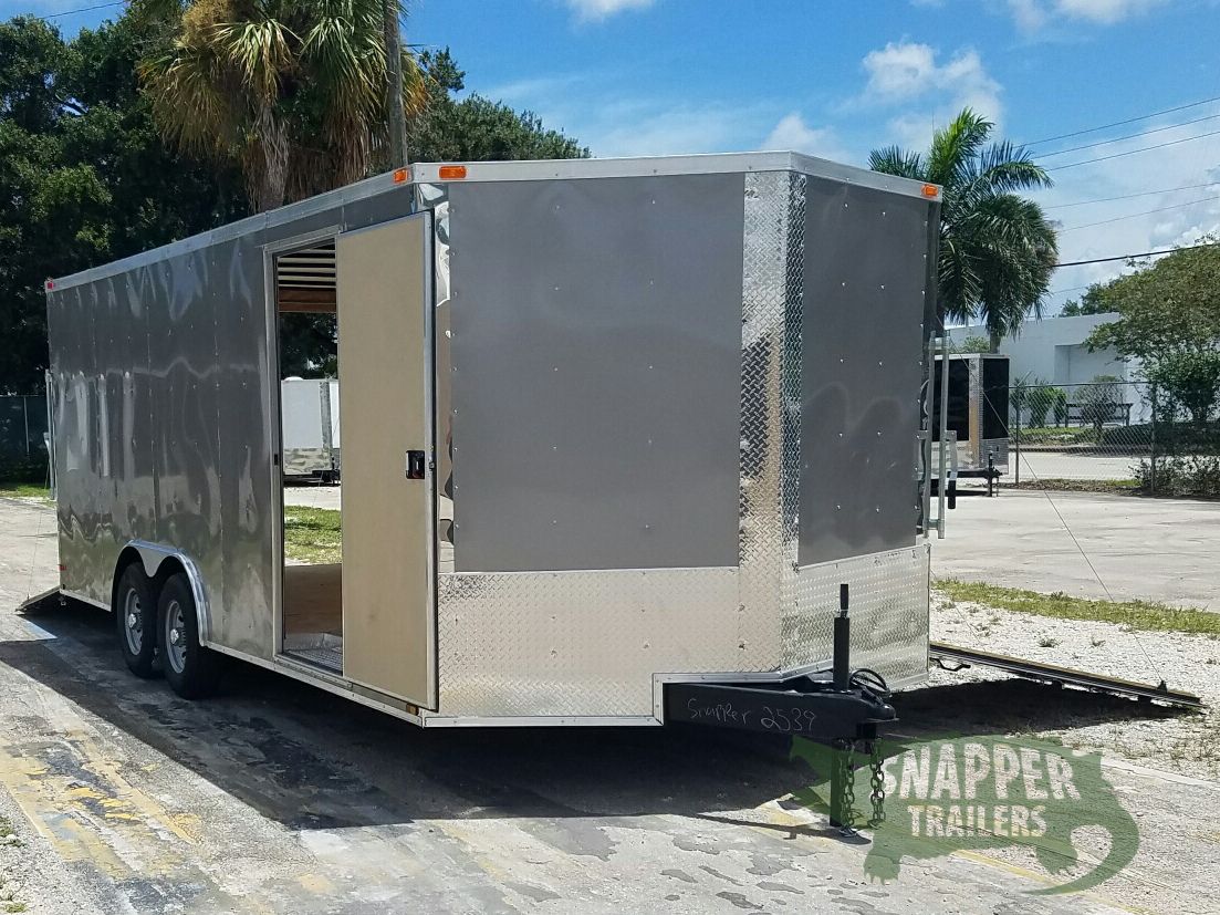 Quality Cargo 8.5x20 TA Trailer - Pewter, Ramp, Side Door, D-Rings, 5K Axles, Radials, Side Ramp - Image 14