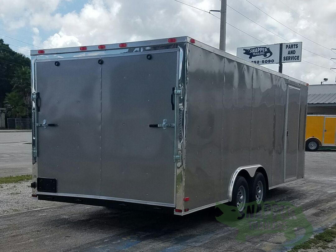Quality Cargo 8.5x20 TA Trailer - Pewter, Ramp, Side Door, D-Rings, 5K Axles, Radials, Side Ramp - Image 11