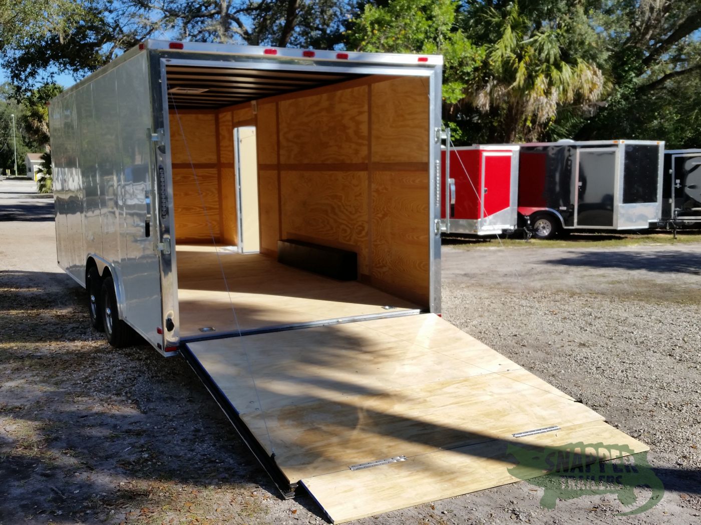 Quality Cargo 8.5x20 TA Trailer - White, Ramp, Side Door, D-Rings, 5K Axles, Radials, Extra Height - Image 4