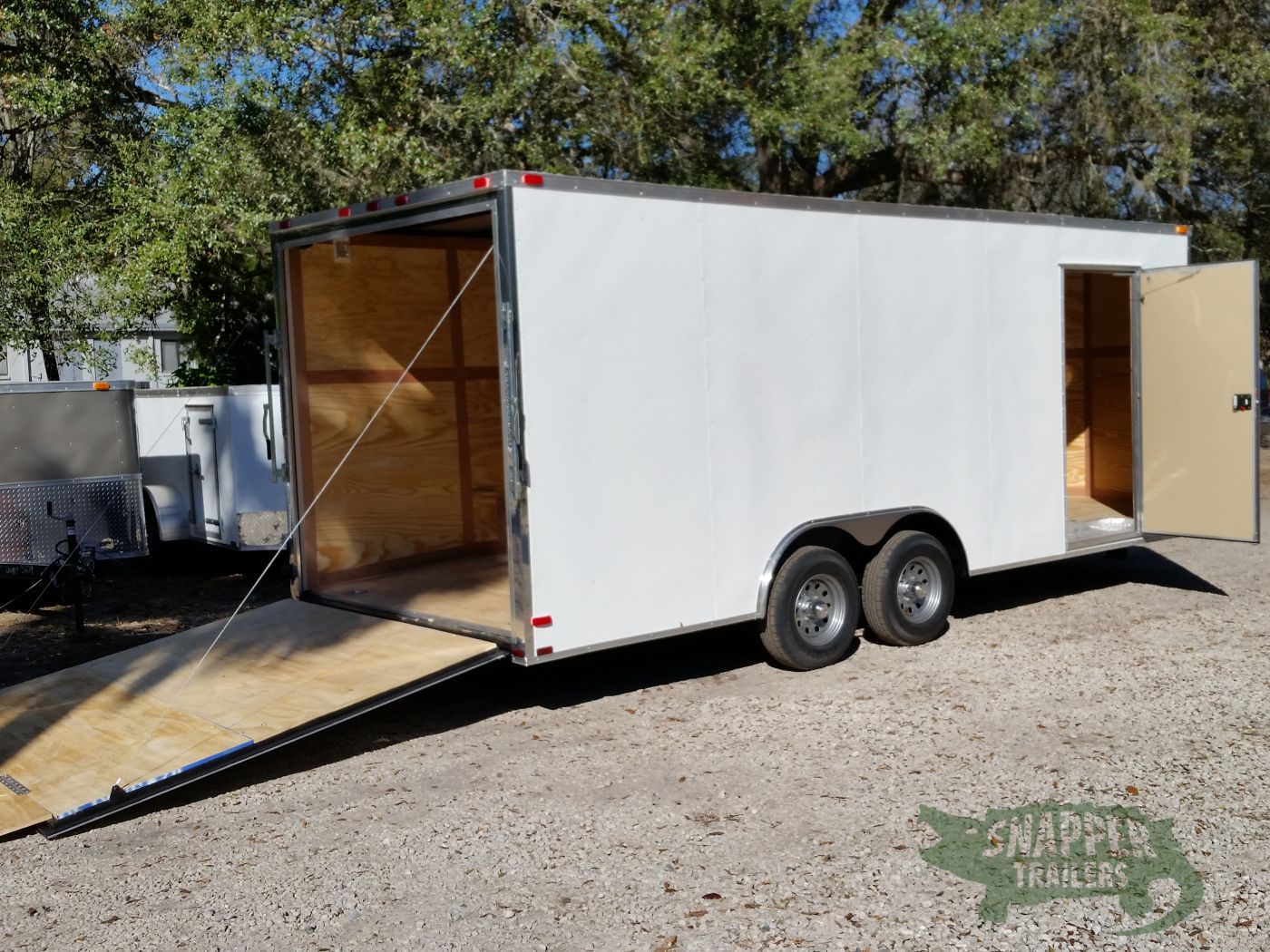 Quality Cargo 8.5x20 TA Trailer - White, Ramp, Side Door, D-Rings, 5K Axles, Radials, Extra Height - Image 8