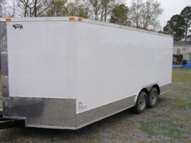 Alternative view of South Georgia Cargo 8.5x18 TA Trailer - White, Ramp, Side Door, ATP Trim