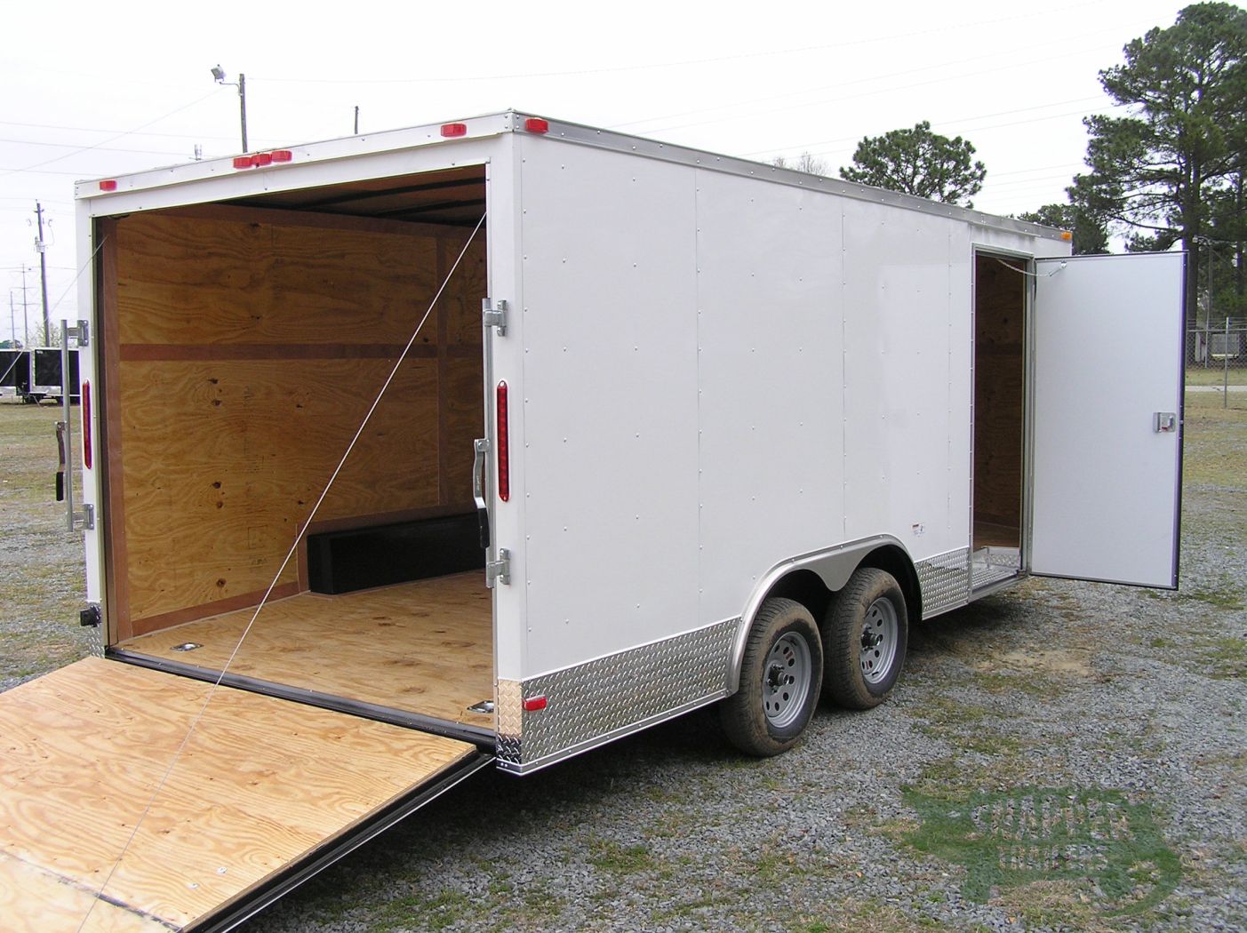 South Georgia Cargo 8.5x18 TA Trailer - White, Ramp, Side Door, ATP Trim - Image 8