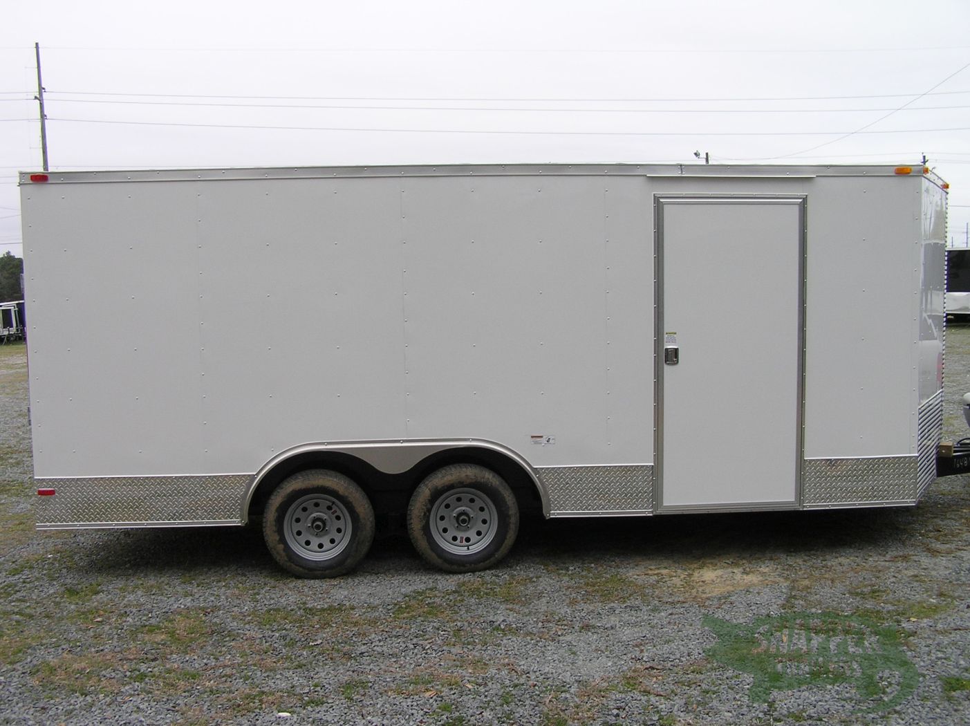 South Georgia Cargo 8.5x18 TA Trailer - White, Ramp, Side Door, ATP Trim