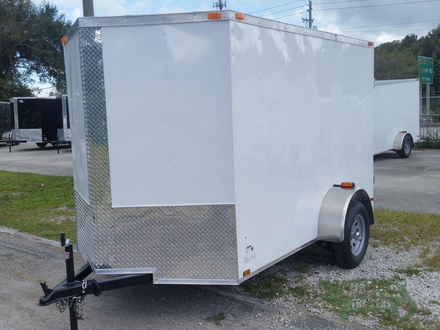Quality Cargo 6x10 SA Trailer - White, Double Barn Doors, Side Door, Extra Height - Image 2