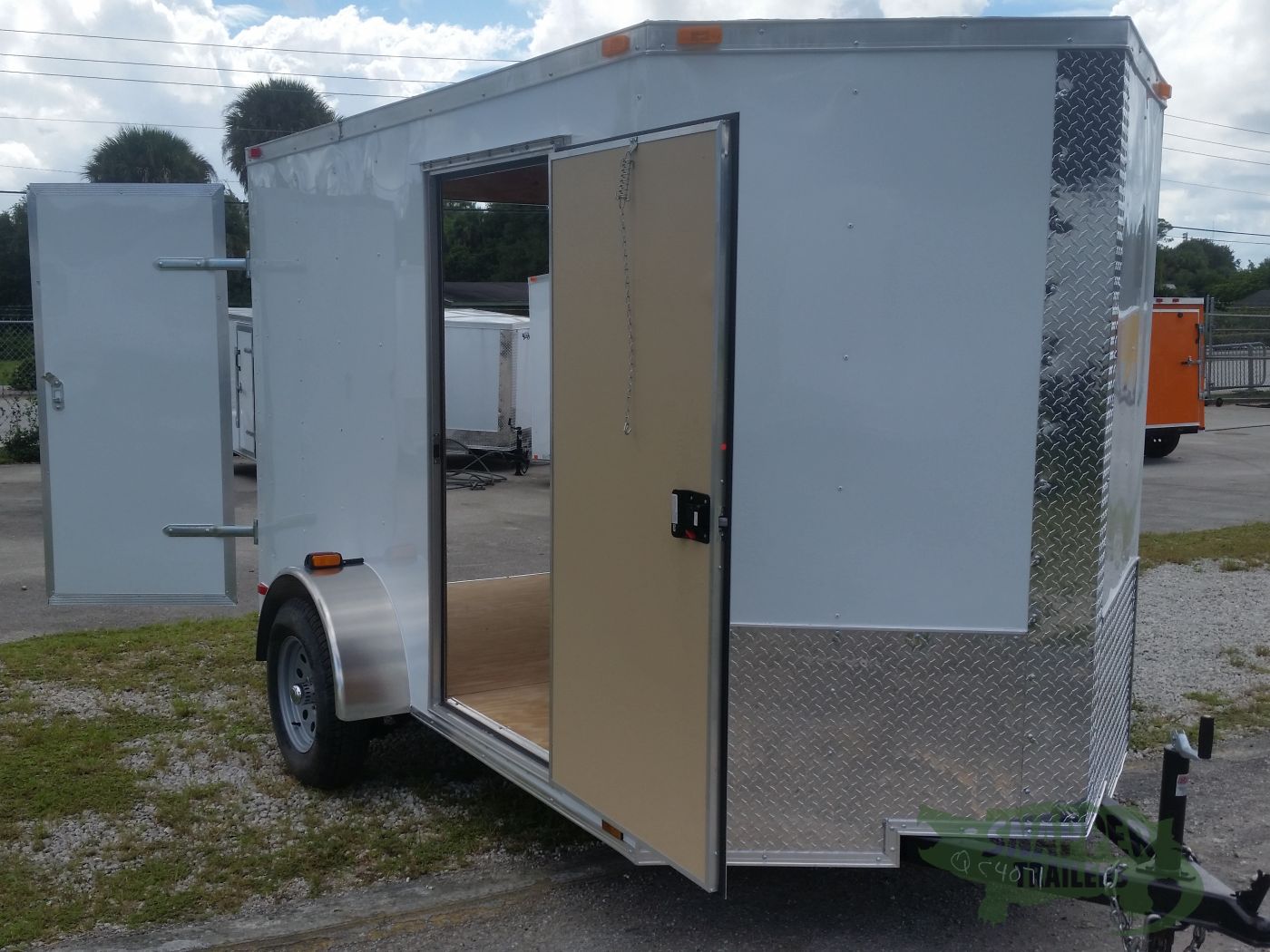 Quality Cargo 6x10 SA Trailer - White, Double Barn Doors, Side Door, Extra Height - Image 12