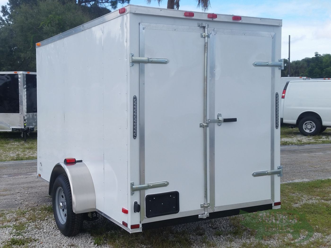 Quality Cargo 6x10 SA Trailer - White, Double Barn Doors, Side Door, Extra Height - Image 5