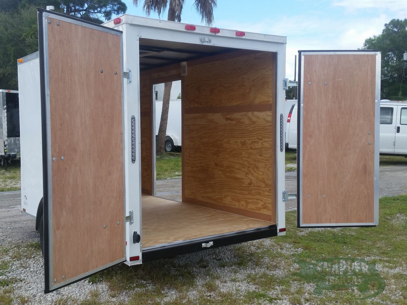 Quality Cargo 6x10 SA Trailer - White, Double Barn Doors, Side Door, Extra Height - Image 4