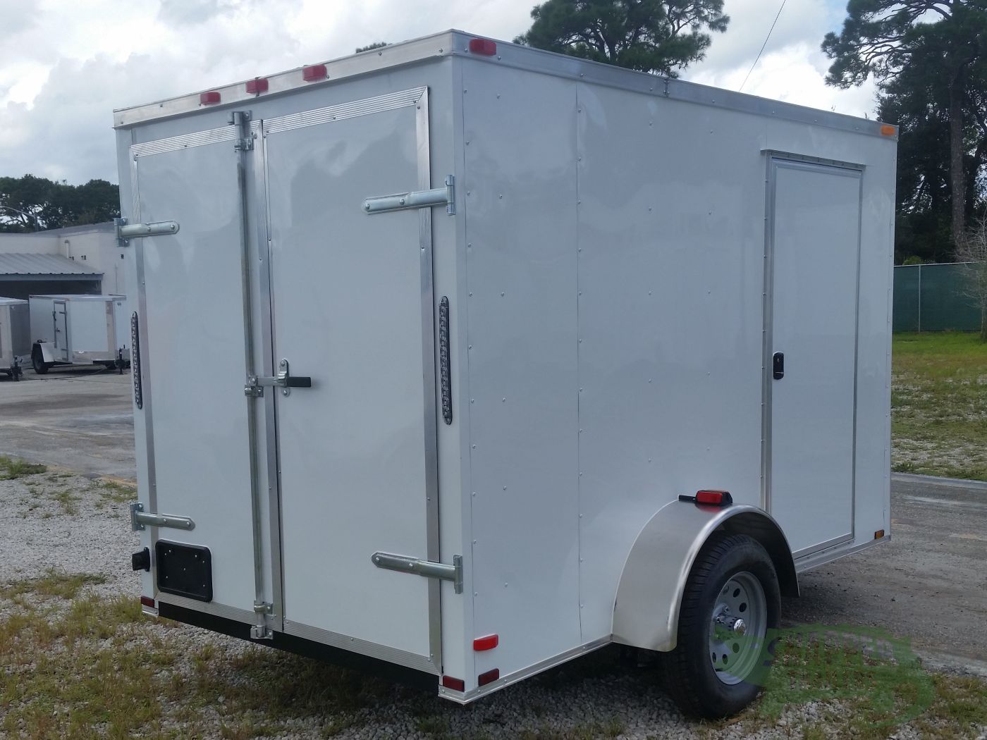 Quality Cargo 6x10 SA Trailer - White, Double Barn Doors, Side Door, Extra Height - Image 9