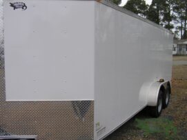 Alternative view of South Georgia Cargo 7x18 TA Trailer - White, Ramp, Side Door