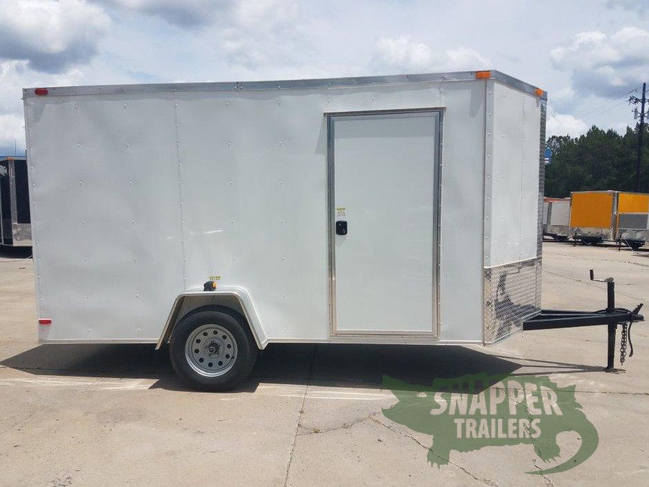 South Georgia Cargo 6x12 SA Trailer - White, Ramp, Side Door, Extra Height, Extended Tongue, E-Track