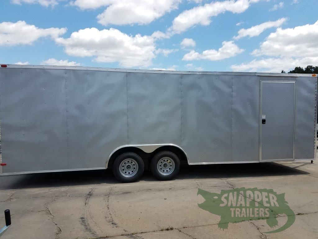 South Georgia Cargo 8.5x20 TA Trailer - Silver Frost, flat Front, Electric, Escape Door