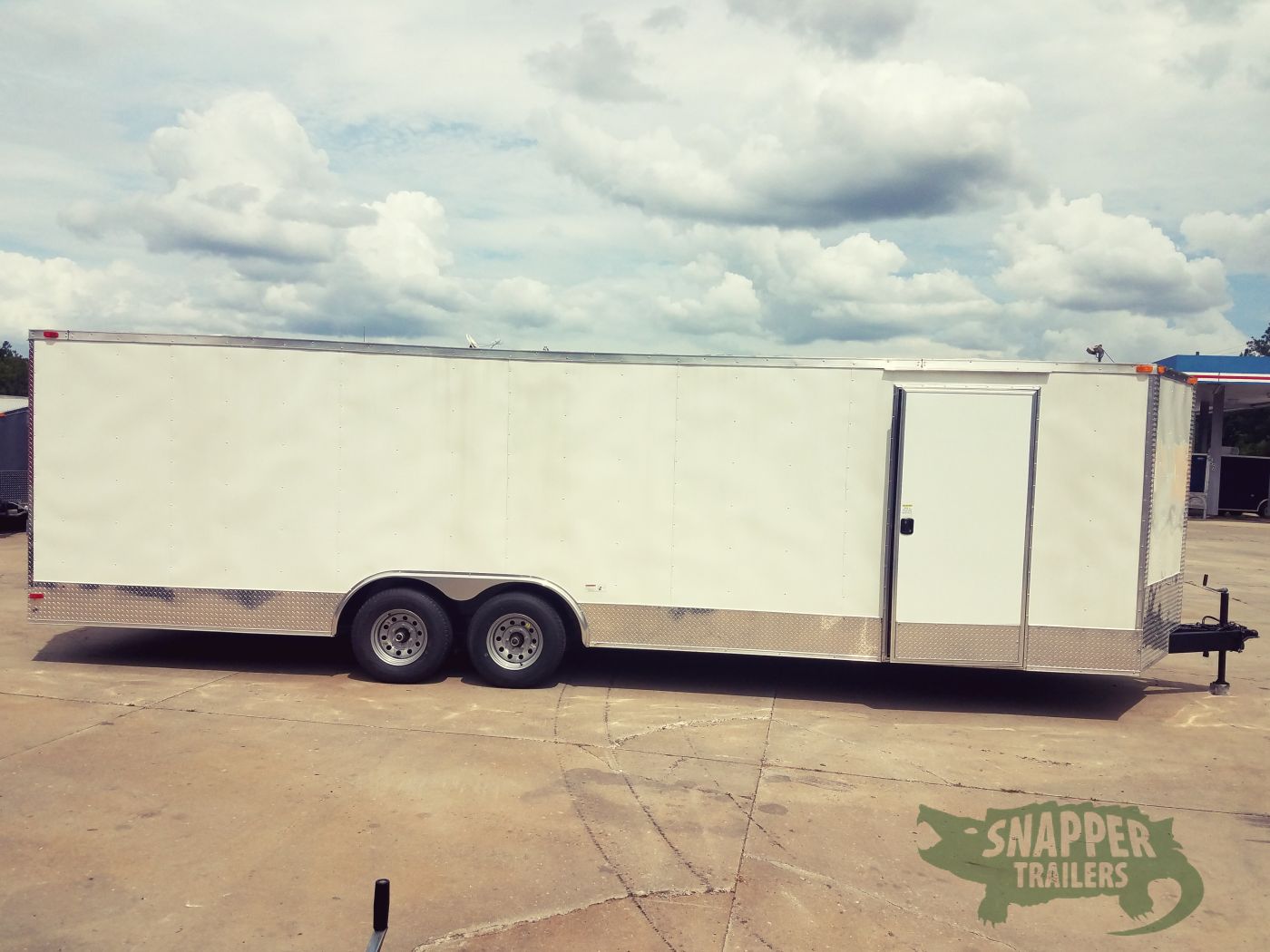 South Georgia Cargo 8.5x26 TA Trailer - White, Ramp, Side Door, Extra Roof Vent, ATP Wrap
