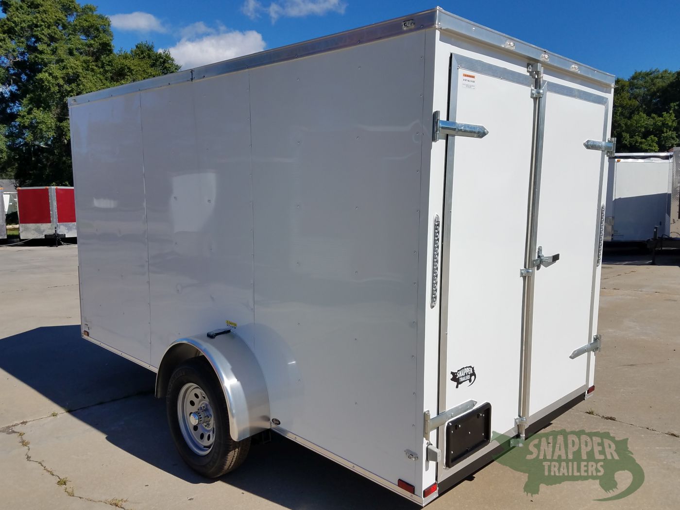 Quality Cargo 6x12 SA Trailer - White, Double Doors, Side Door, Extra Height, Side Vents - Image 4