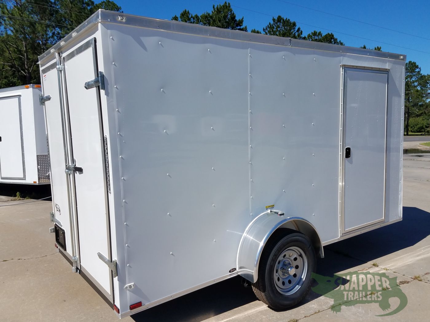 Quality Cargo 6x12 SA Trailer - White, Double Doors, Side Door, Extra Height, Side Vents - Image 7