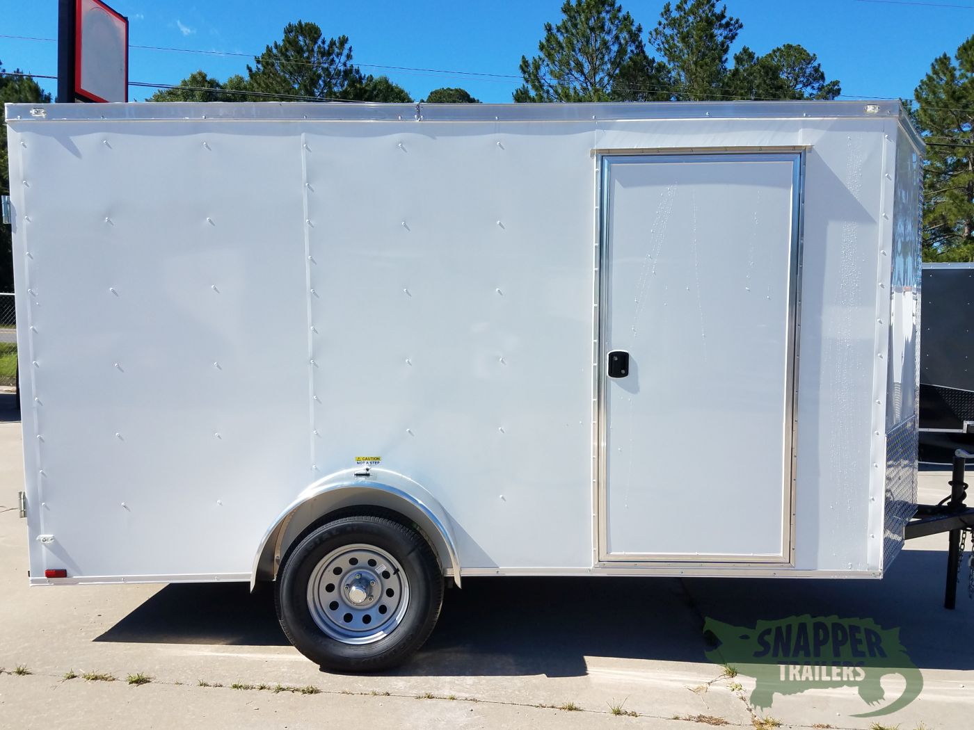 Quality Cargo 6x12 SA Trailer - White, Double Doors, Side Door, Extra Height, Side Vents