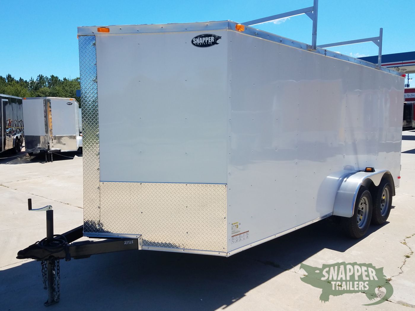 South Georgia Cargo 7x16 TA Trailer - White, Double Barn Doors, Side Door, Ladder Racks, Bias - Image 2