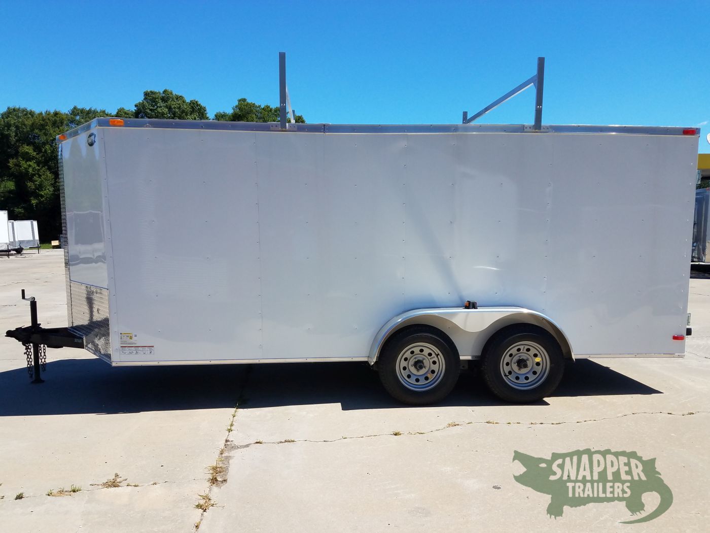 South Georgia Cargo 7x16 TA Trailer - White, Double Barn Doors, Side Door, Ladder Racks, Bias - Image 3