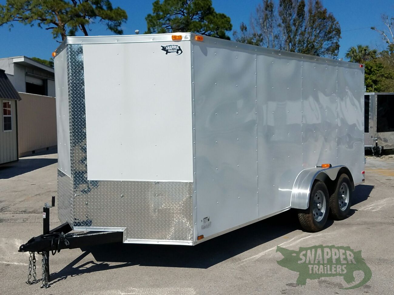 Quality Cargo 7x16 TA Trailer - White, Barn Doors, Side Door, Extra Height - Image 2