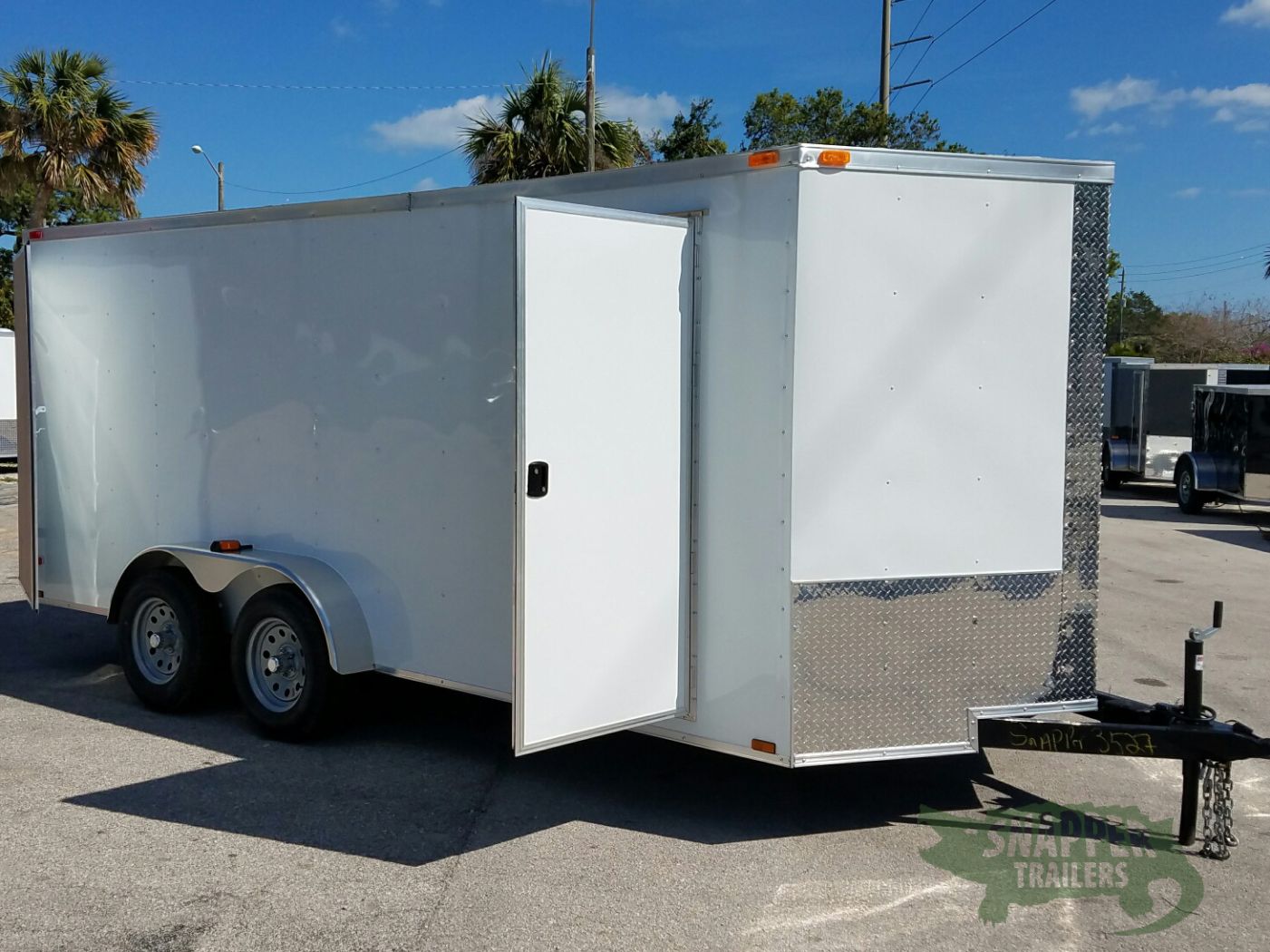 Quality Cargo 7x16 TA Trailer - White, Barn Doors, Side Door, Extra Height - Image 12