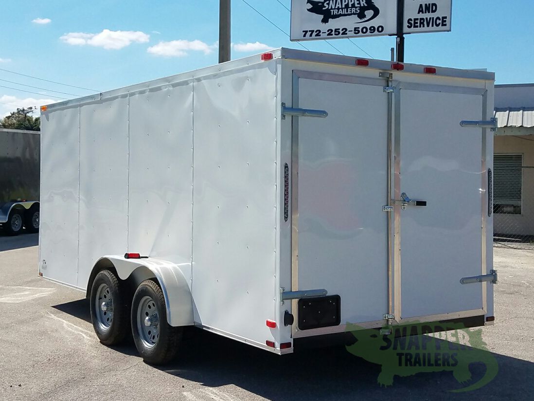 Quality Cargo 7x16 TA Trailer - White, Barn Doors, Side Door, Extra Height - Image 5