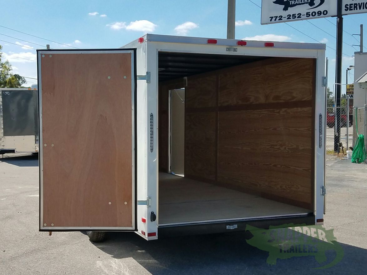 Quality Cargo 7x16 TA Trailer - White, Barn Doors, Side Door, Extra Height - Image 4