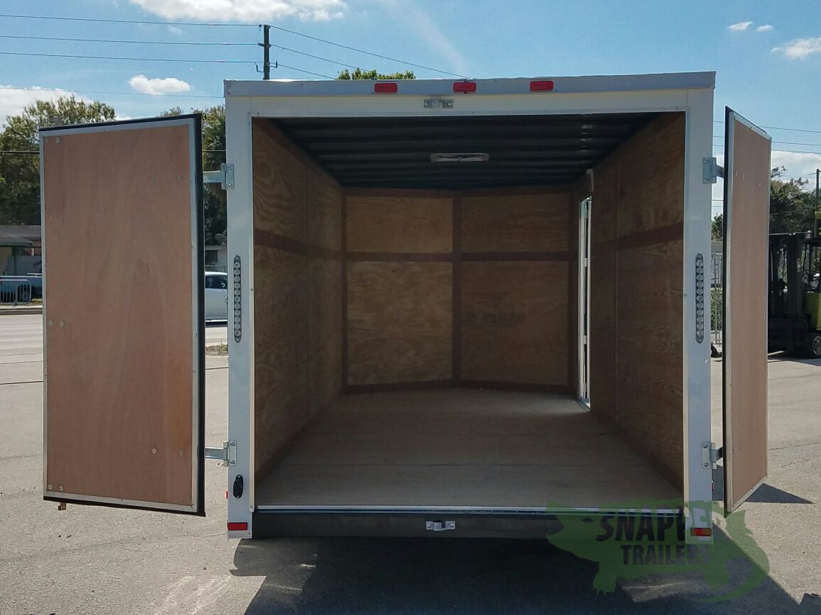 Quality Cargo 7x16 TA Trailer - White, Barn Doors, Side Door, Extra Height - Image 6