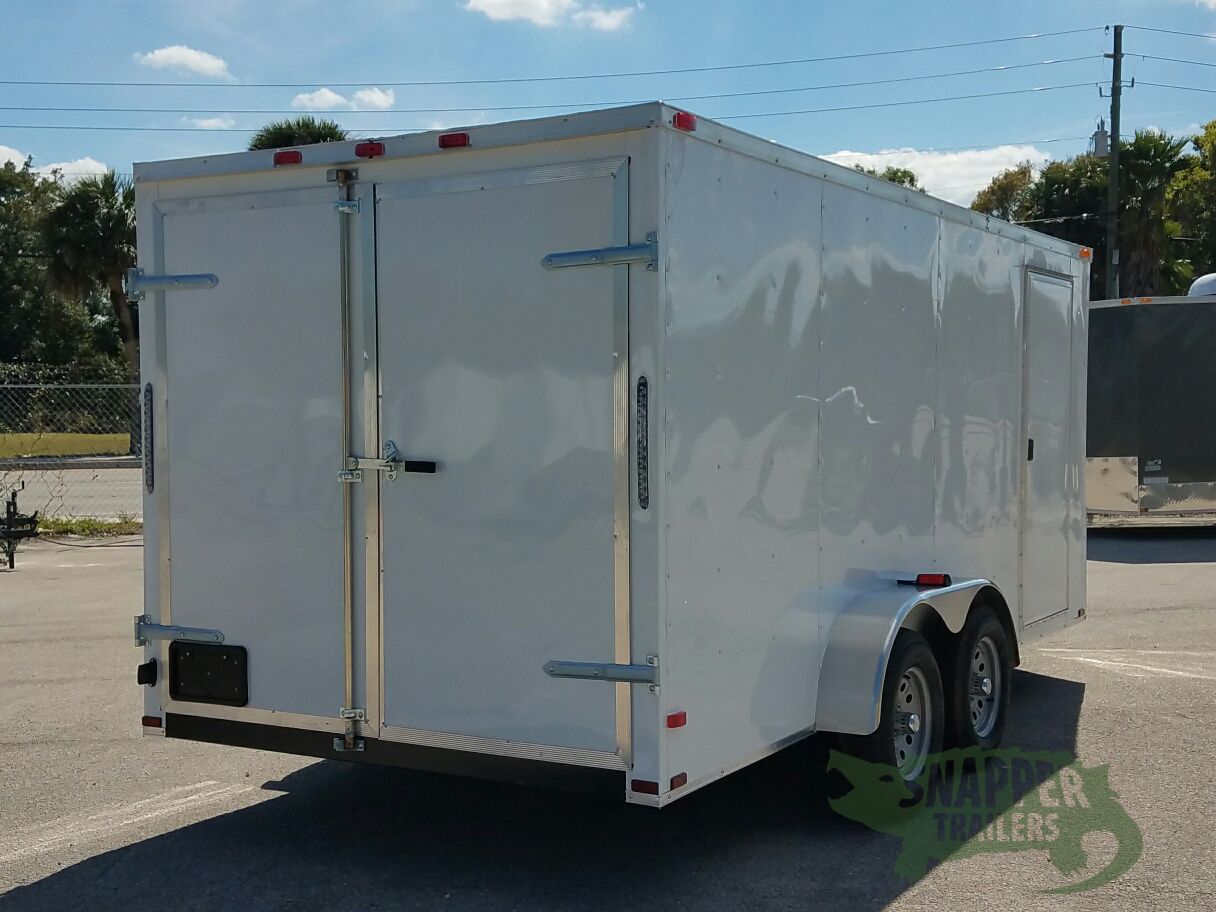 Quality Cargo 7x16 TA Trailer - White, Barn Doors, Side Door, Extra Height - Image 9