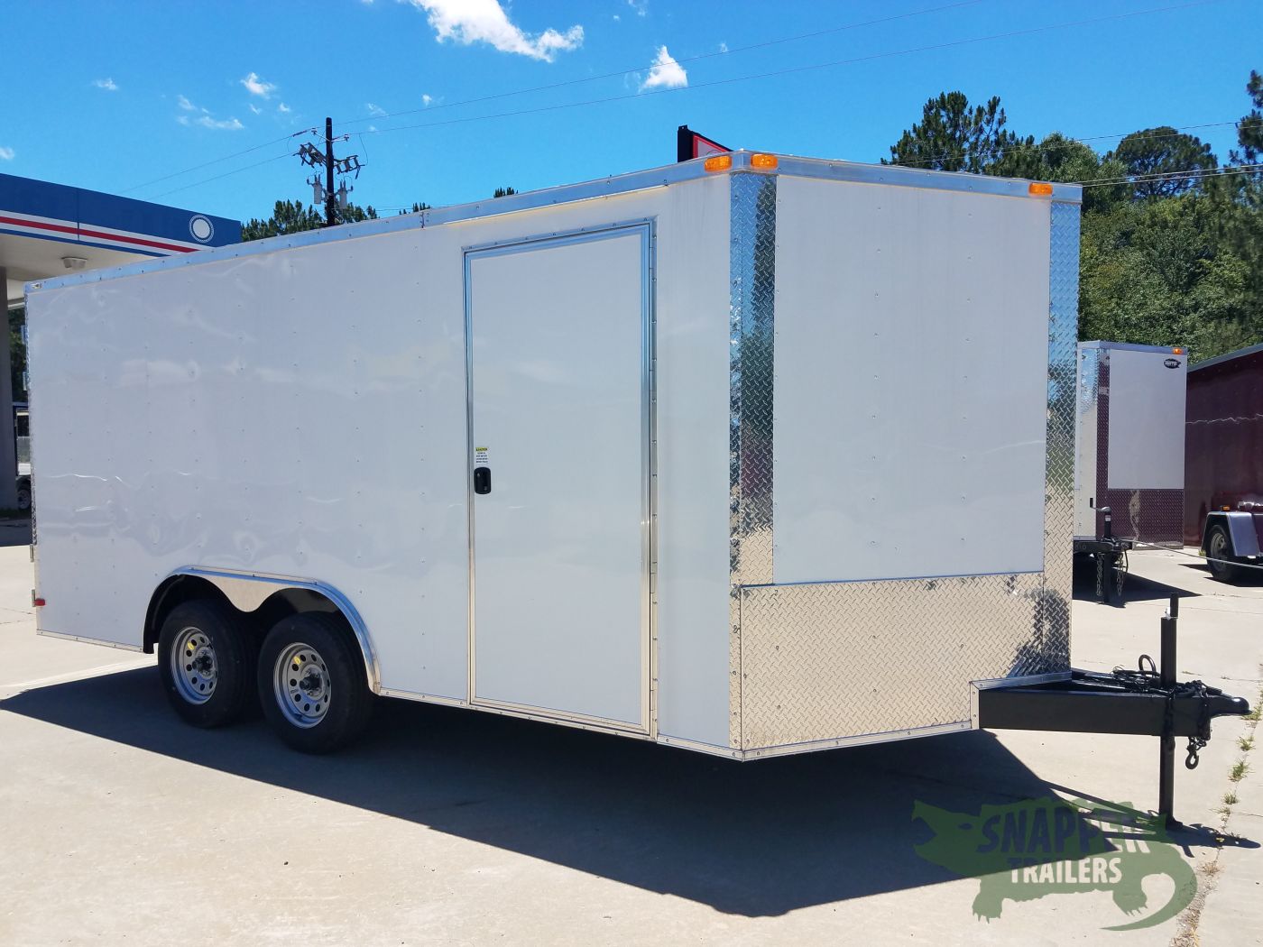 South Georgia Cargo 8.5x16 TA Trailer - White, Barn Doors, Side Door - Image 9