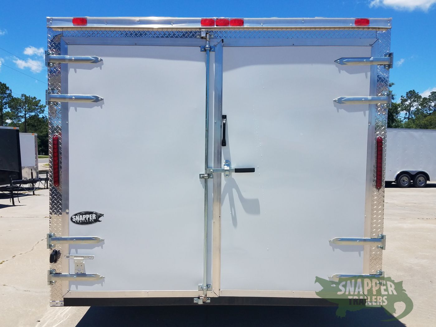 South Georgia Cargo 8.5x16 TA Trailer - White, Barn Doors, Side Door - Image 6