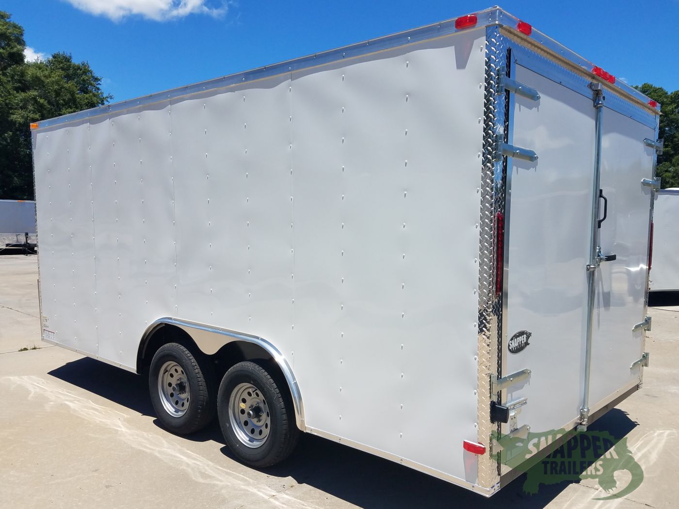 South Georgia Cargo 8.5x16 TA Trailer - White, Barn Doors, Side Door - Image 4