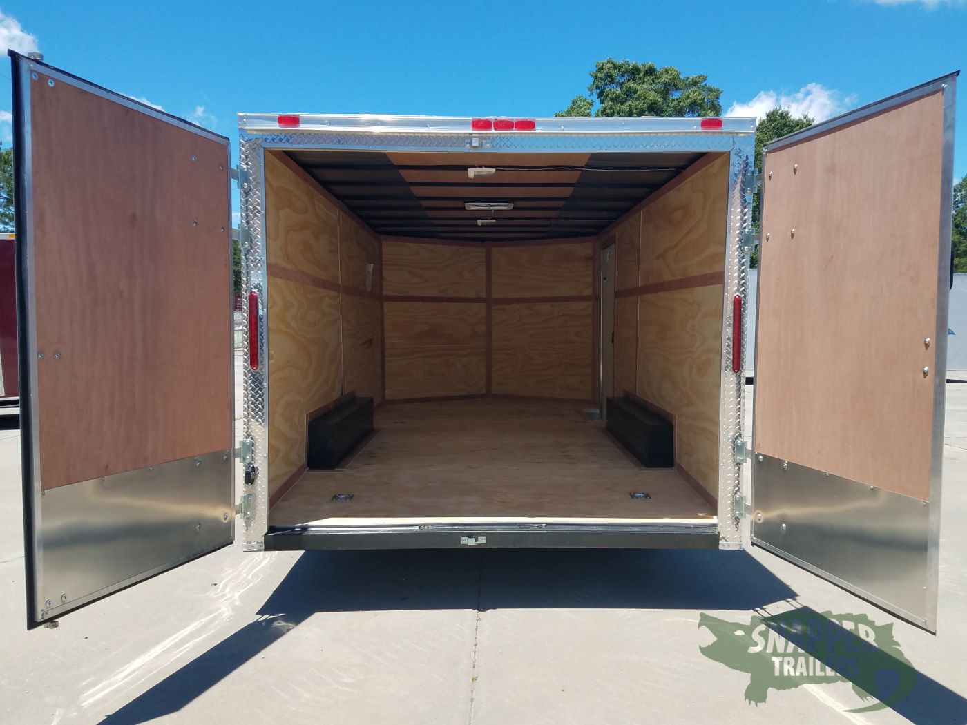 South Georgia Cargo 8.5x16 TA Trailer - White, Barn Doors, Side Door - Image 5