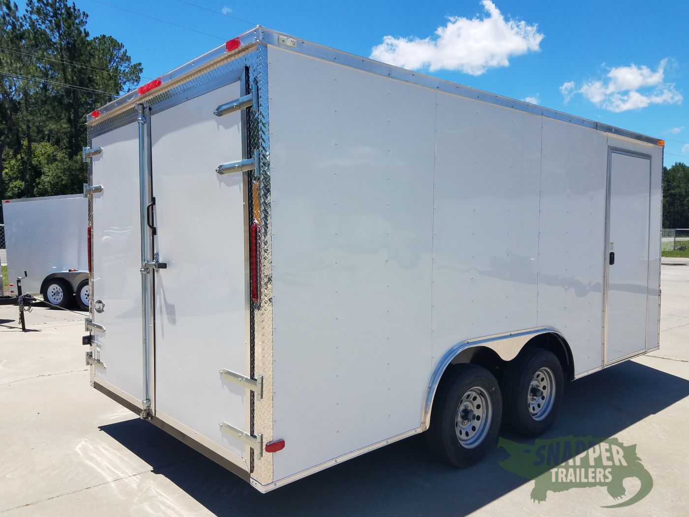 South Georgia Cargo 8.5x16 TA Trailer - White, Barn Doors, Side Door - Image 7