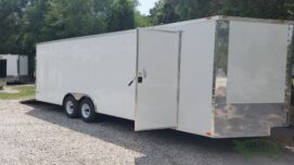 Alternative view of Freedom Trailers 8.5x22 TA Trailer - White, Ramp, Side Door, D-Rings