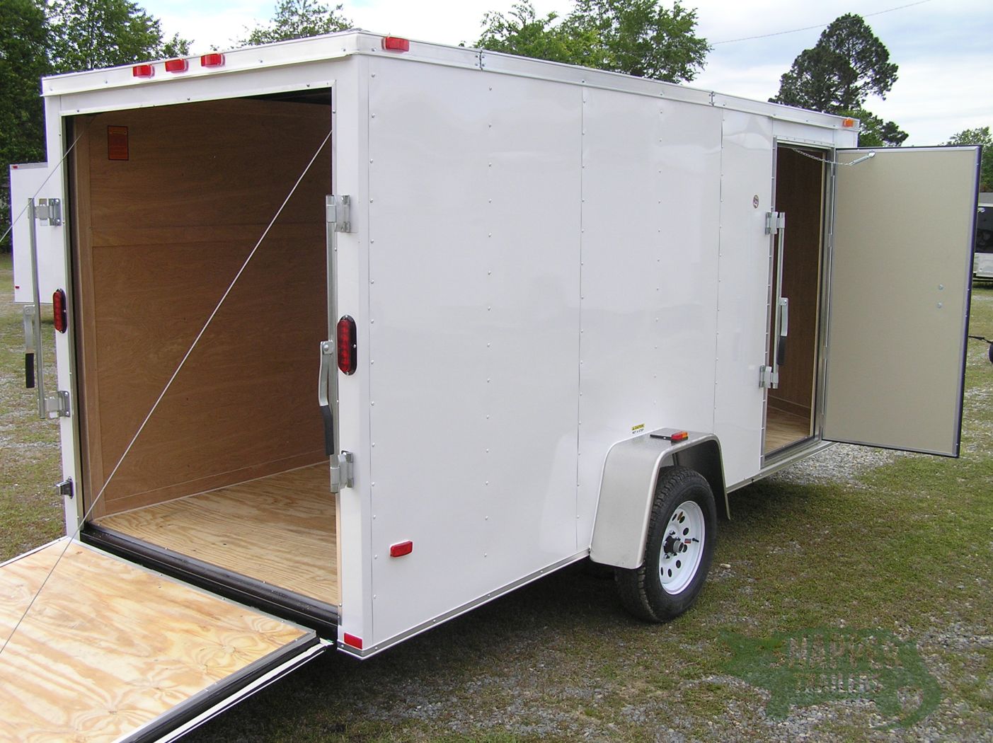 Freedom Trailers 6x14 SA Trailer - White, Ramp, Side Door, Extra Height - Image 8