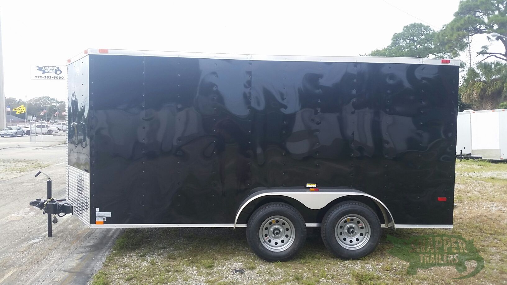 Freedom Trailers 7x14 TA Trailer - Black, Ramp, Side Door, Extra Height - Image 3